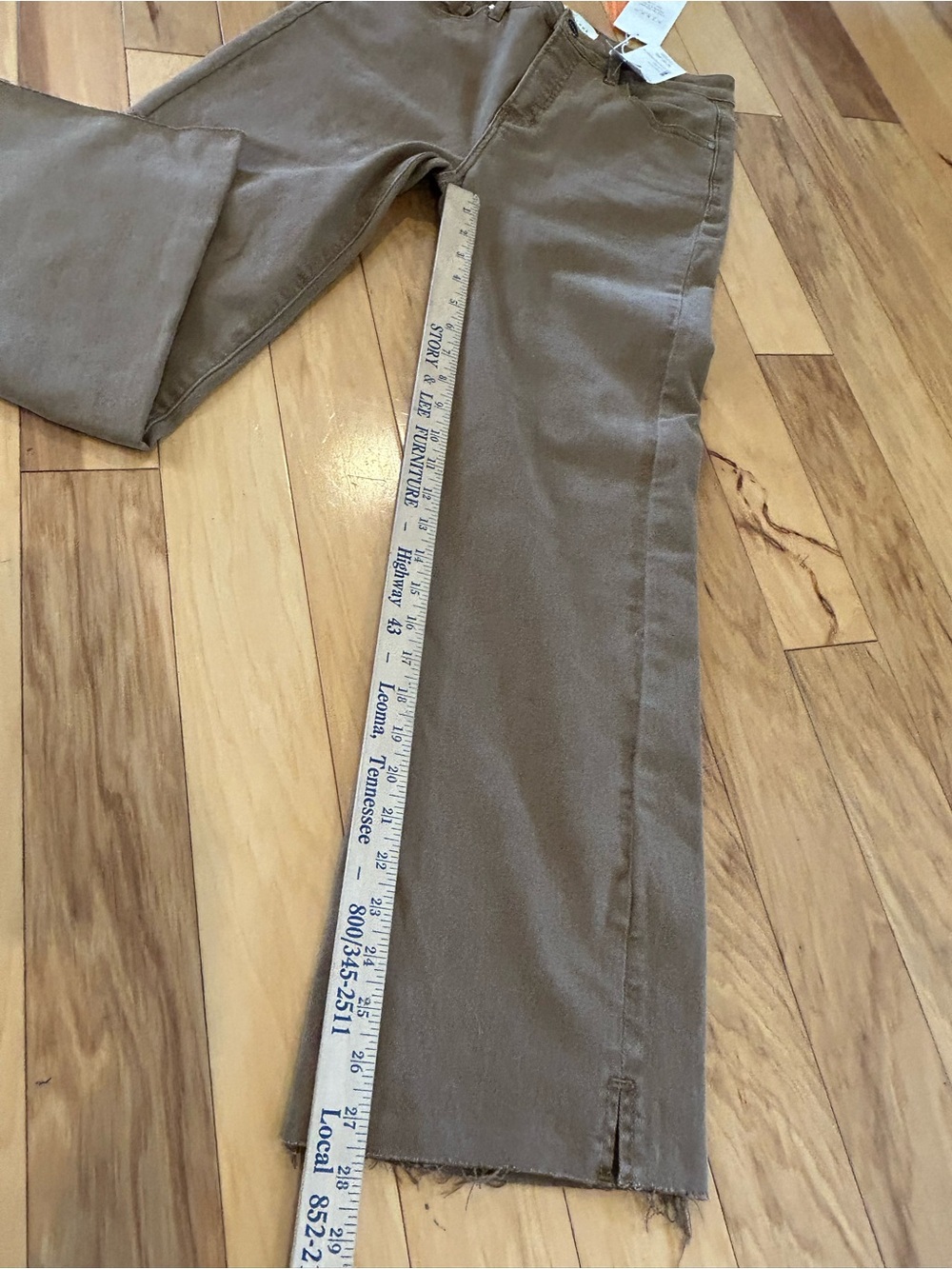 NWT Risen Cocoa Brown High Rise Raw Hem Slit Straight Juniors Jeans - Picture 12 of 16